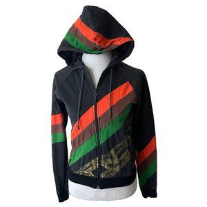 L.A.M.B. Gwen Stefani Hoodie Small Sweatshirt Rasta Black Zip Up Retro Vintage